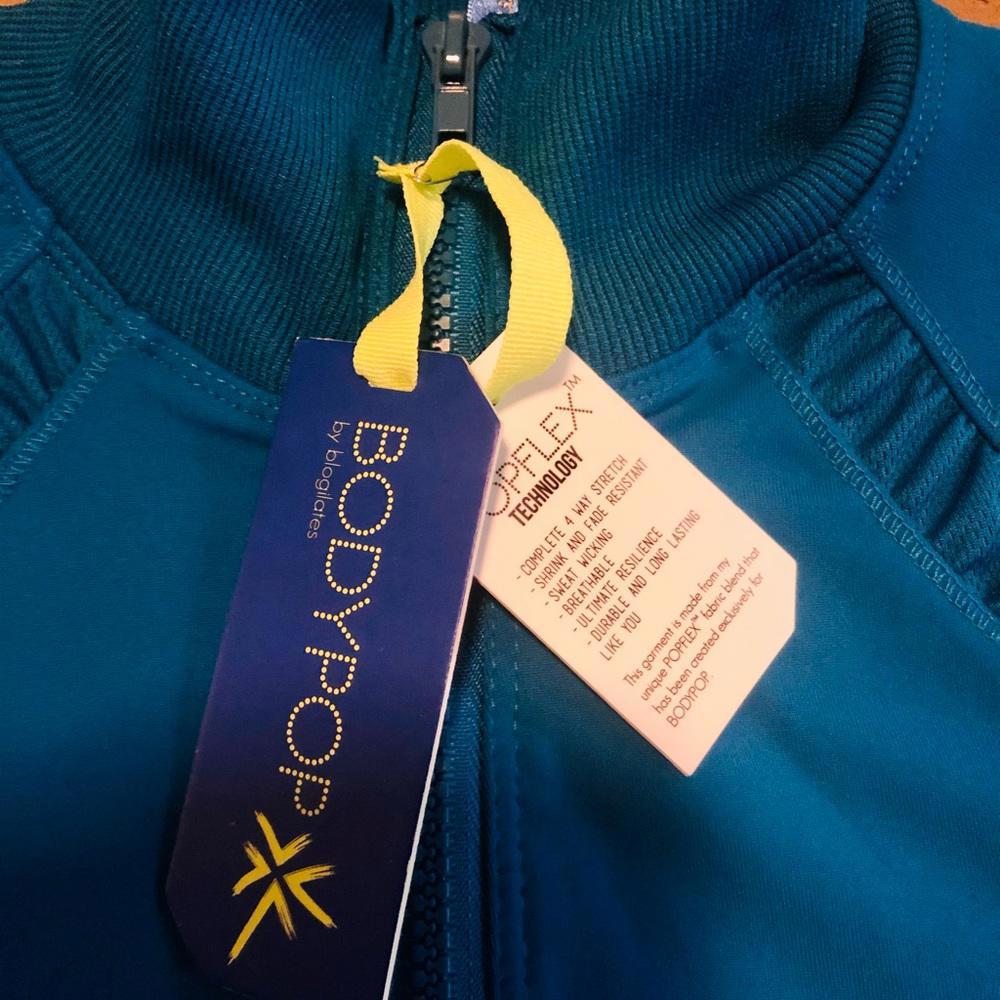 Bodypop Teal Blue Workout Zip Up Sweatshirt Activewear Running Runners Jacket - Picture 3 of 6